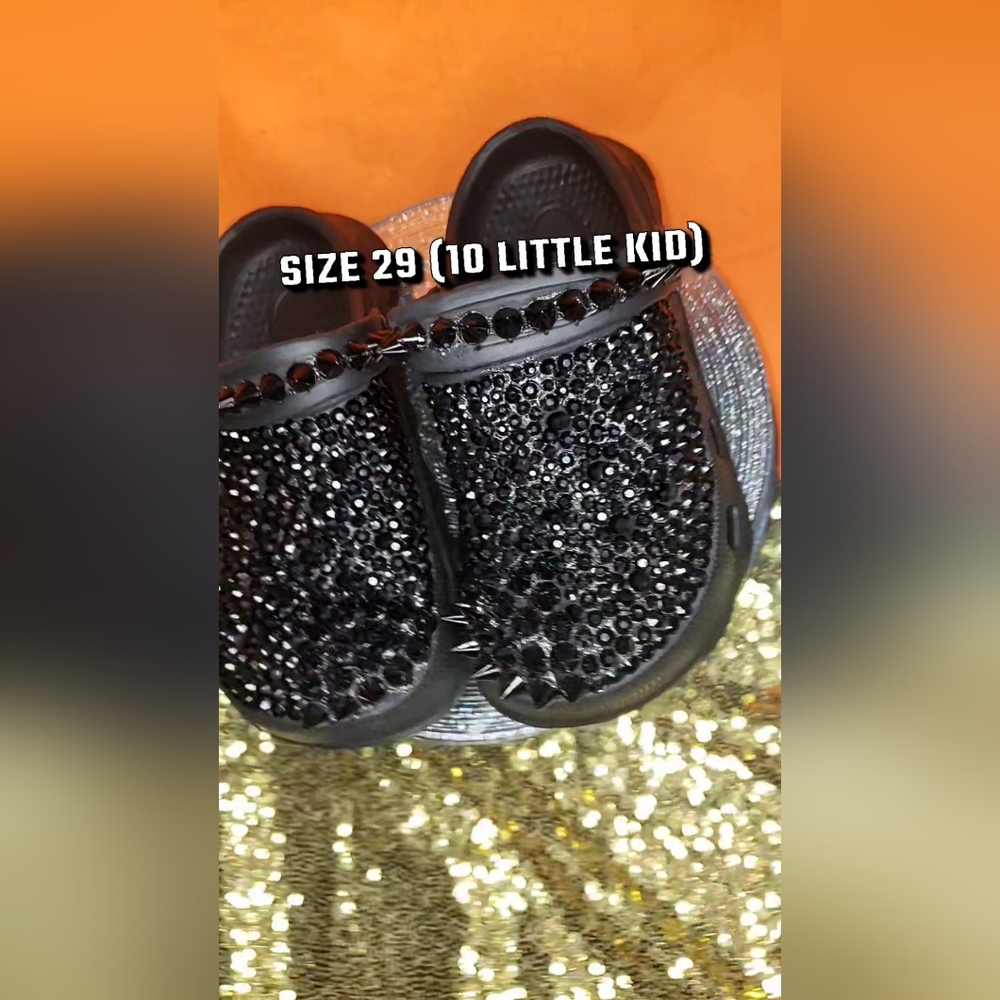 Black bedazzled Clogs...kids European size 29 (US sizes 10 little kids)